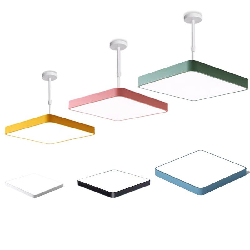 彩色方形吊灯幼儿园儿童房商场大厅创意办公舞蹈学校教室灯具,家装灯饰光源,商用吊灯,淘宝优惠券,粉丝福利购,淘宝优惠卷