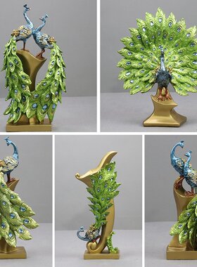 欧式孔雀花瓶摆件酒柜玄关饰品客厅装饰摆设送礼结婚新婚礼物