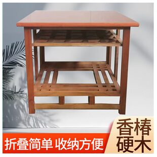 正方形香椿木折叠家用实木烤火架烤火桌多功能烘烤衣架取暖吃饭桌