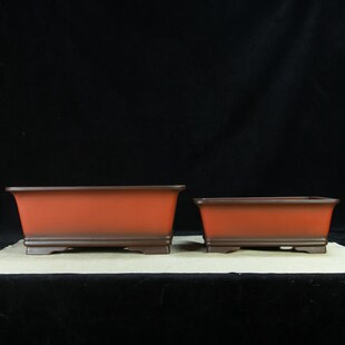 宜兴紫砂花盆大口径长方马槽绿植盆景盆特大号种树阳台观景陶瓷盆