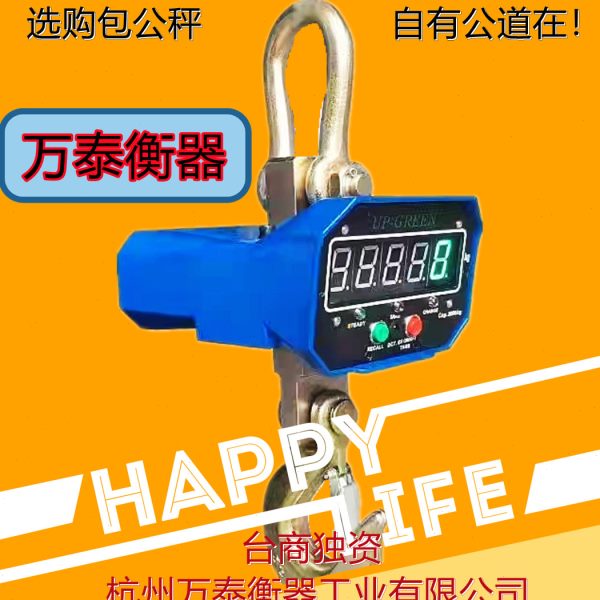 杭州万泰电子吊秤1t包公牌吊秤2t吊钩秤3t吊磅5T吊称10吨行车秤