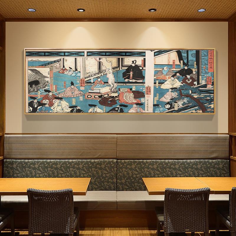 日式风格浮世绘餐厅挂画客厅卧室床头装饰画和风居酒屋日料店壁画图片