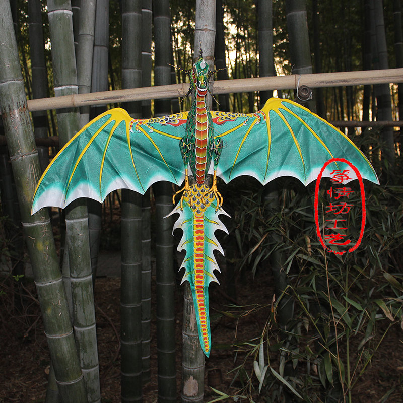 立体恐龙风筝装饰布展道具不飞传统潍坊风筝竹骨手绘翼龙