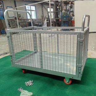 伟华围栏手推车拉货搬运拣货车小拖车摆摊车物流快递网格周转车