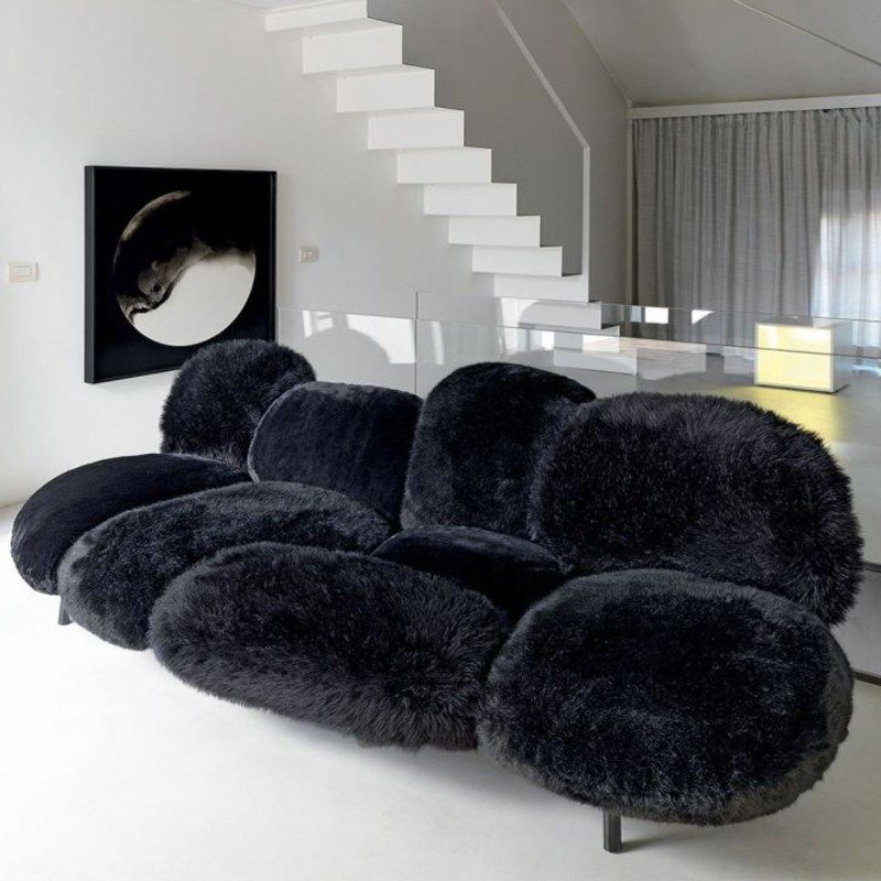 意大利设计师 ii样板房展示毛绒单多人创意毛茸粉扑沙发,住宅家具,沙发,淘宝优惠券,粉丝福利购,淘宝优惠卷