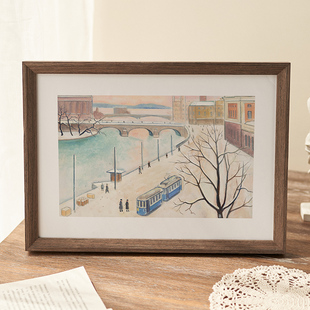 实木画框装裱挂墙装饰大相框定制木框拼图裱框寸