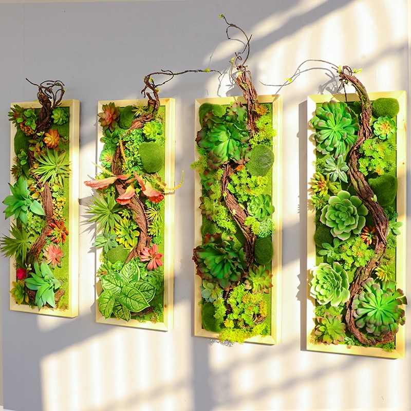 仿真植物装饰画框墙面装饰 创意墙挂墙装饰 多肉壁挂绿植