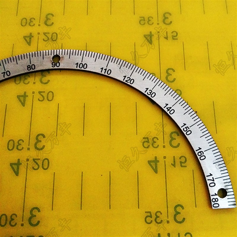 1度半圆刻度盘蚀刻半圆盘角度中分刻度角度盘外径8内径1厚2