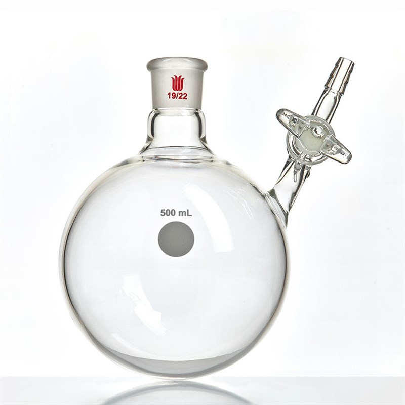 新威尔球形反应瓶实验仪器玻璃仪器施伦克反应瓶聚四氟乙烯门塞玻