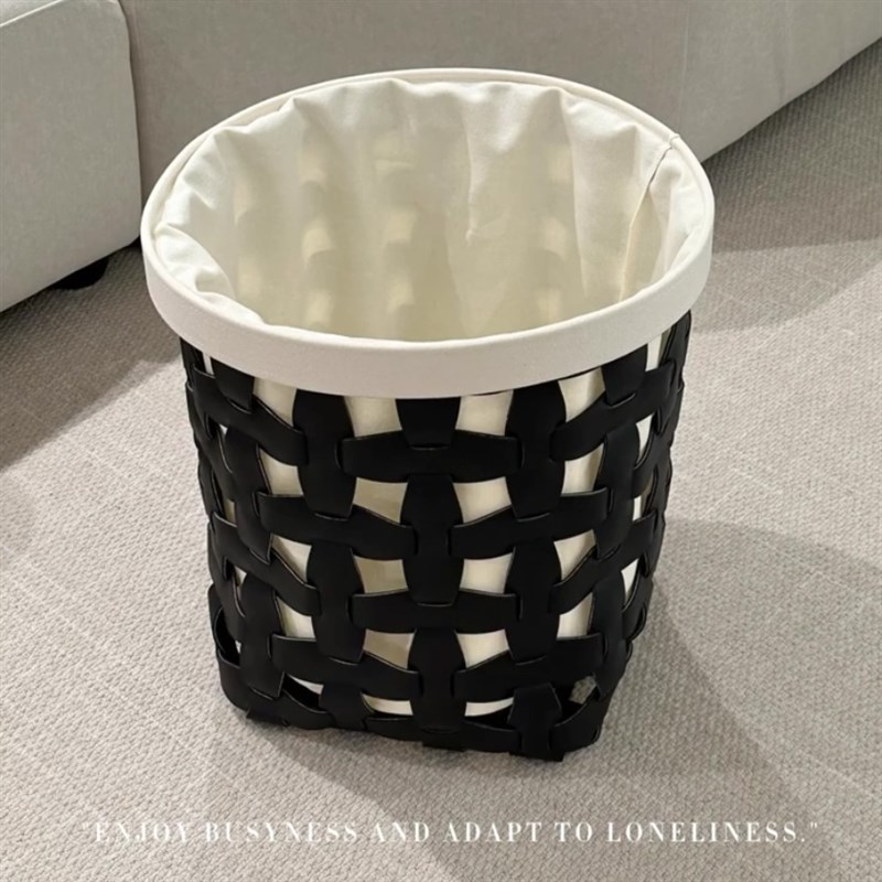 编织皮革脏衣篓家用高档现代洗衣收纳筐浴室民宿编织镂杂物置物筐
