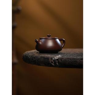 宜兴紫砂壶 家用泡茶壶 纯全手工石瓢壶 紫朱泥大红袍球孔汉瓦壶