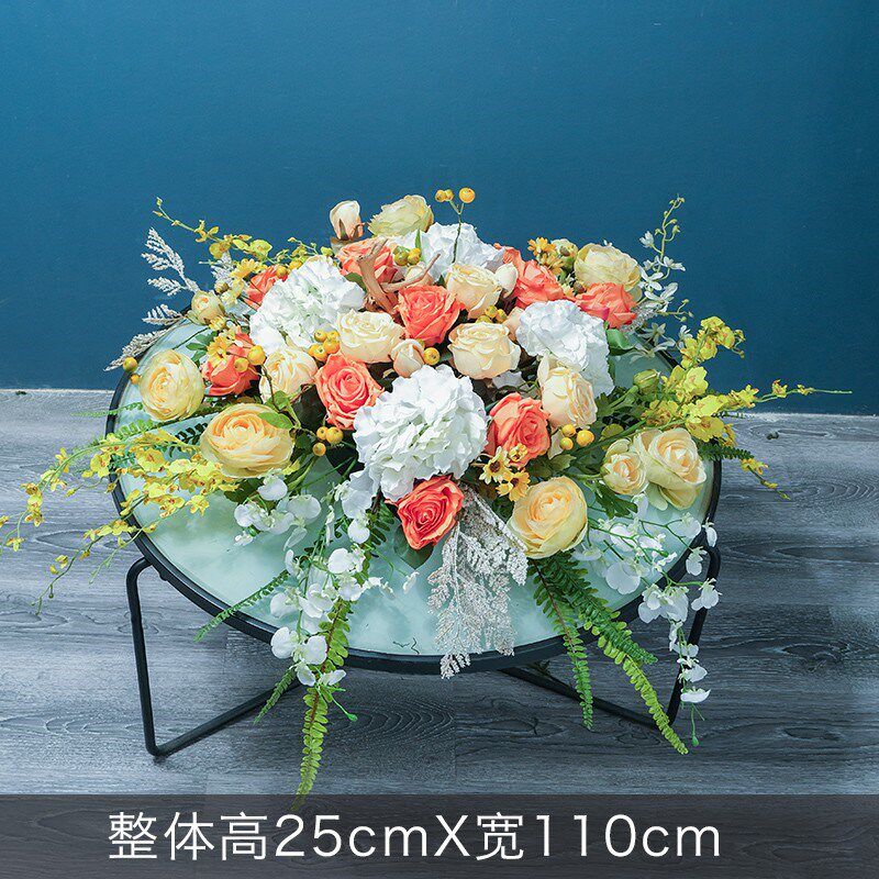 商务用花会议室长桌花桌面摆花迎宾区签到装饰假花演讲台花仿真花