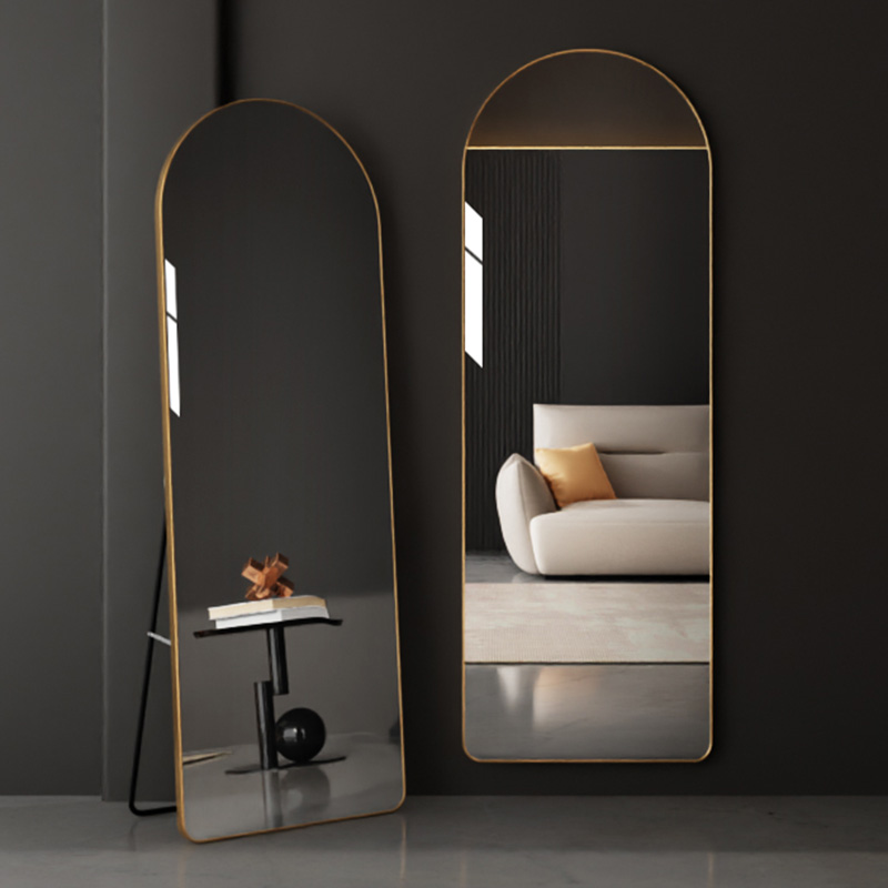 轻奢风穿衣镜家用卧室全身落地镜玄关客厅壁挂试衣镜高清玻璃镜子