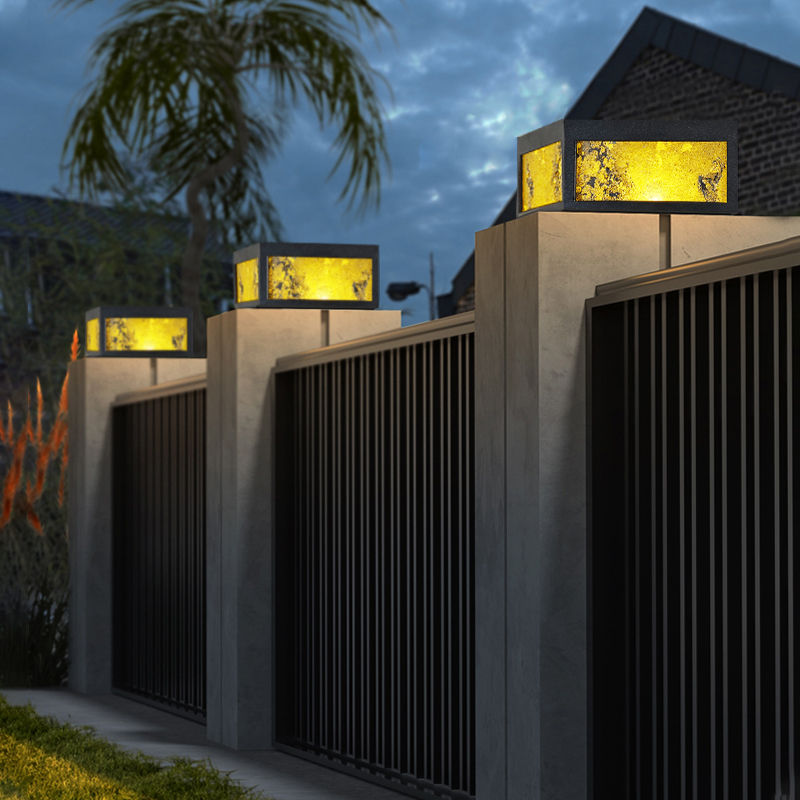 太阳能柱头灯户外庭院灯景观柱子灯防水门柱灯岩板灯太阳能围墙灯