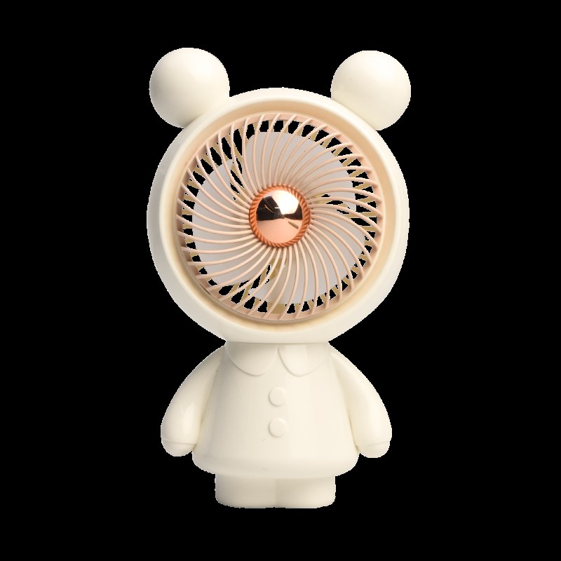 卡通小熊台式小风扇USB充电学生便携式手持小型大风力可爱小风扇