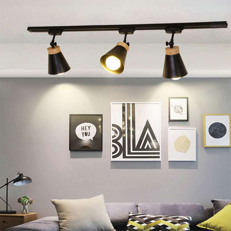 北欧轨道灯led家用客厅墙壁COB导轨式背景墙商用服装店明装射灯