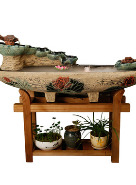 开业礼品假山流水喷泉摆件落地水景招财客厅风水轮鱼缸创意加湿器