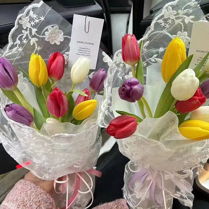 喜裕网红款新年网蕾丝纱布少女包花纱网纸花束diy鲜花包装材料