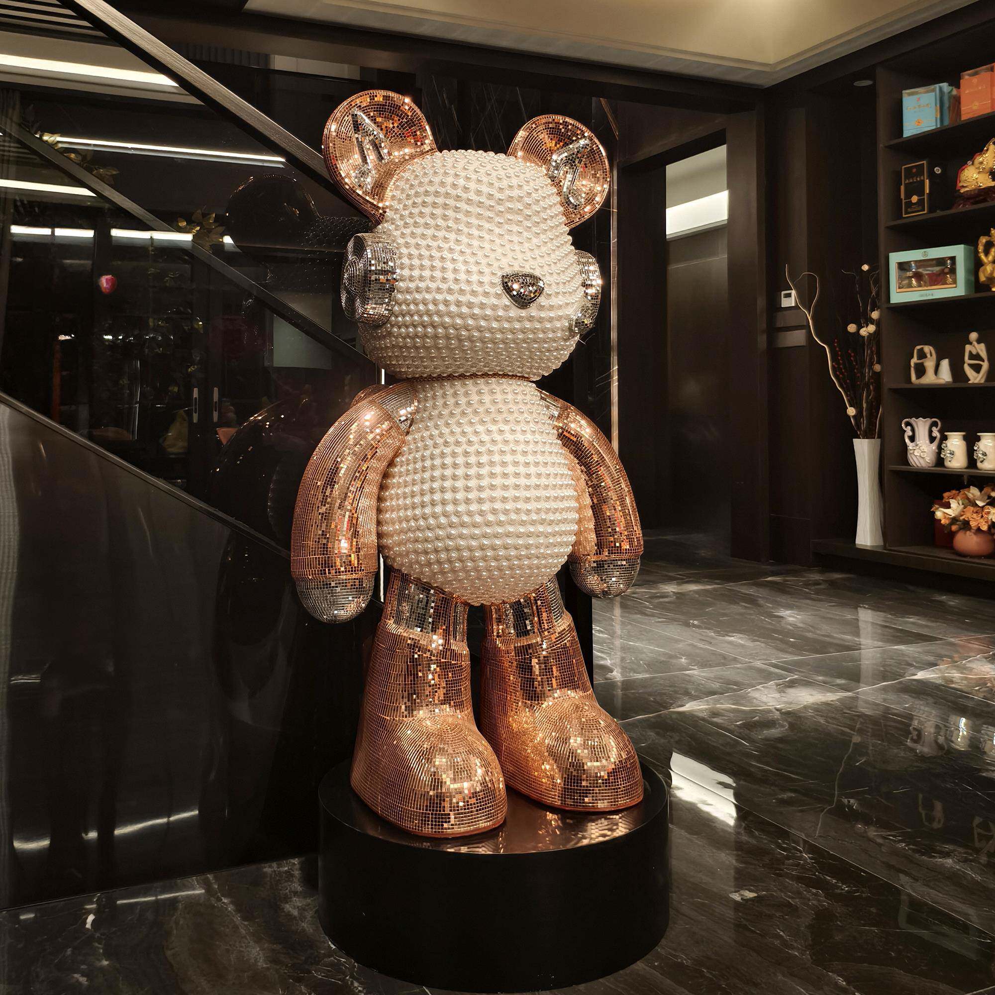 创意DJ熊带音响大型落地摆件客厅电视柜酒店大堂别墅家居装饰品