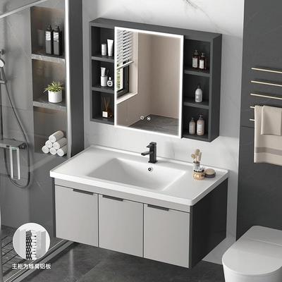 新款蜂窝铝浴室柜组合卫生间洗手盆一体陶瓷洗脸池洗漱台防水防潮