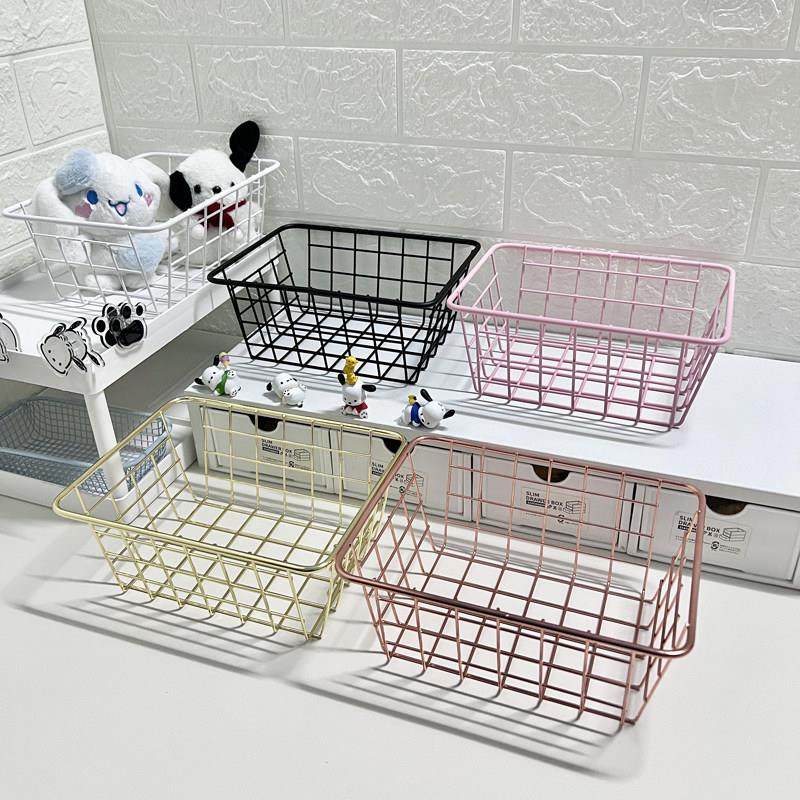 铁艺桌面收纳篮大容量化妆品收纳筐杂物整理简约学生宿舍收纳架子,收纳整理,其他收纳篮,淘宝优惠券,粉丝福利购,淘宝优惠卷