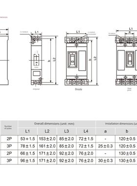 德力西DZ15-100/3901塑壳断路器空开100A三相空气开关 63A 40A