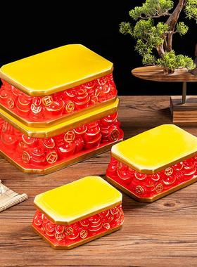 佛像底座观音菩萨陶瓷莲花座台供奉供佛摆件神像底座托 托架托 托