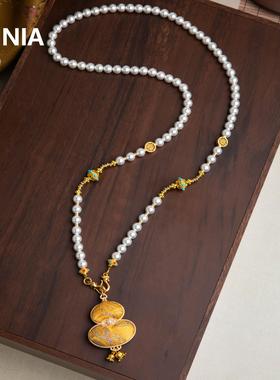 【金葫宋锦珍珠】媚娘新中式覆古国风珍珠项炼女宋锦葫芦吊坠项炼