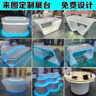 产展柜模型展台公司发光品玻璃展厅定制圆形漆烤W沙盘展览展 新款