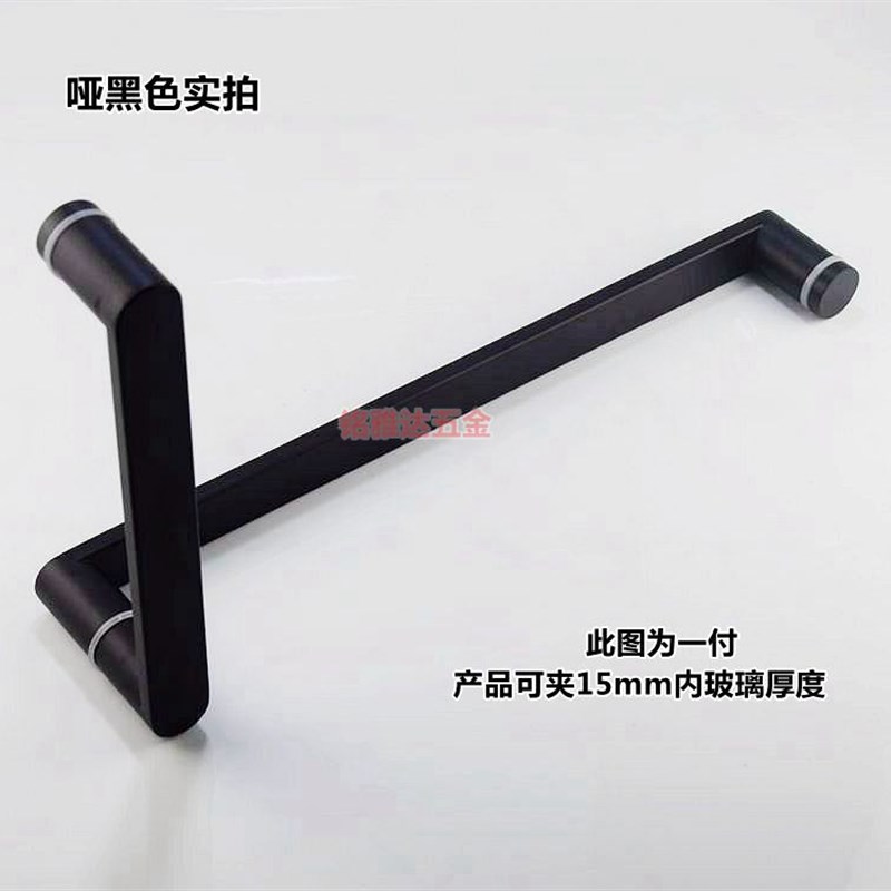 加厚0不锈钢浴室淋浴房玻璃门拉手推拉门把手L型2*孔金色