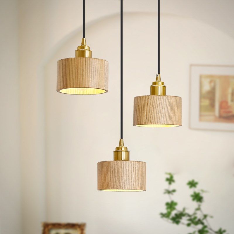 沐遇圆桌吊灯白蜡木床头装饰吊灯吧台风中山家用三头吊灯,家装灯饰光源,餐厅吊灯,淘宝优惠券,粉丝福利购,淘宝优惠卷