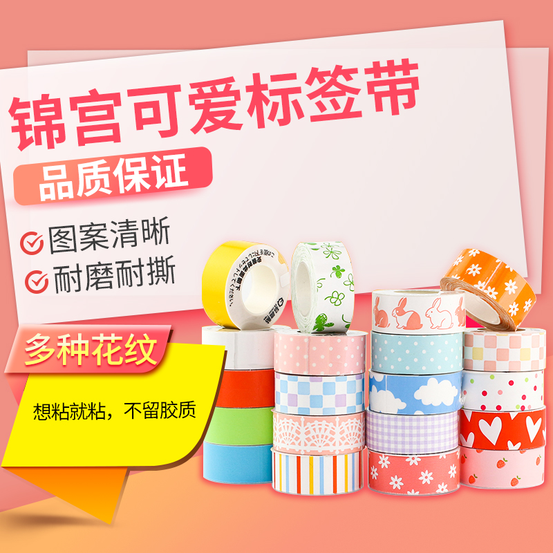 锦宫贴普乐色带标签纸标签带标签花纹Lite LR5C标签打印机贴纸