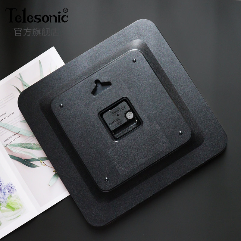 TELEONIC天王星钟表静音石英钟方形大挂表时尚家用客厅挂钟