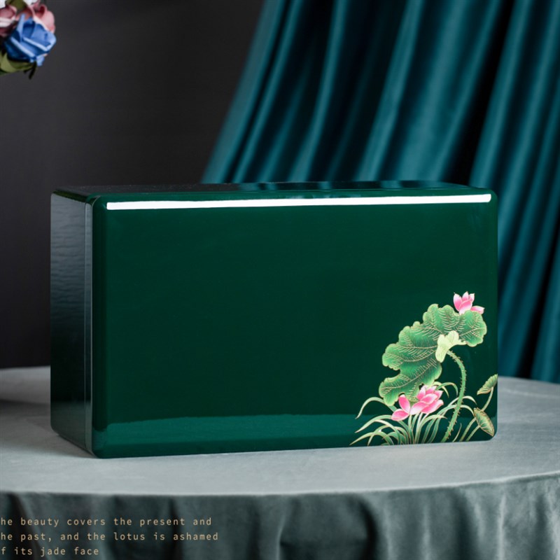 绿茶包装烤漆木盒青花瓷罐信阳毛尖恩施玉露茶叶礼品盒通用定制