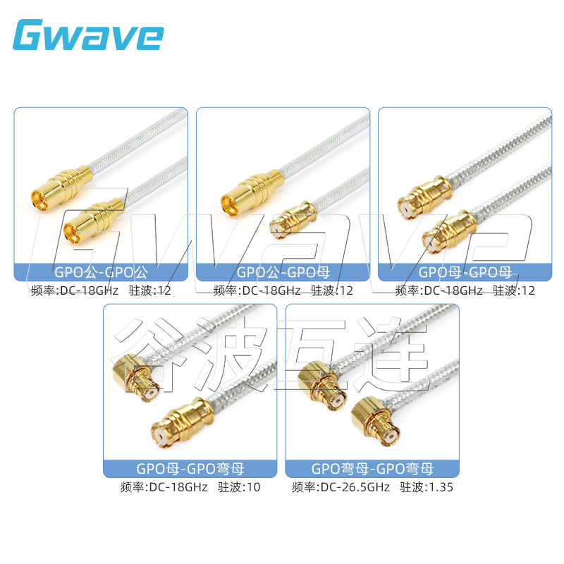 谷波GPO(SMP)-GPO(SMP)085半柔电缆组件 2.2mm 18G GA711-GPFGPF