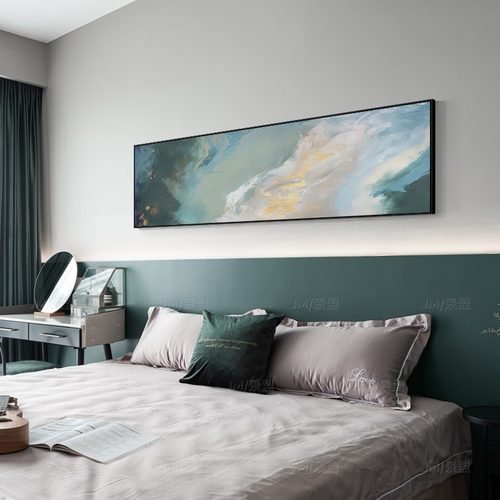 抽象画奶油风卧室床头装饰画现代22新款卧挂画高级感壁画