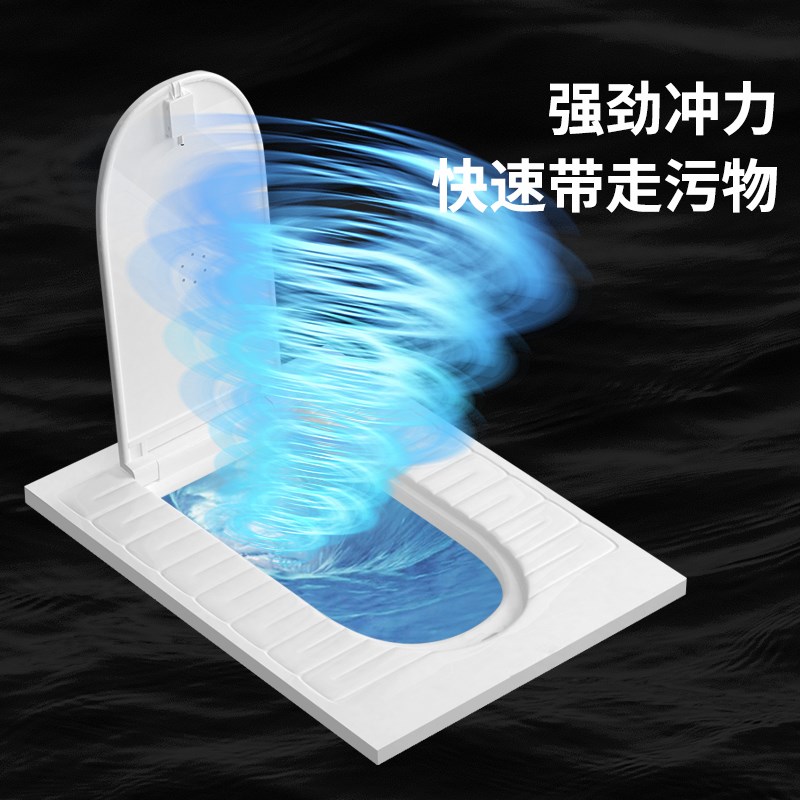 家用防臭防溅水蹲便器蹲坑水箱套装卫生间一体式带盖板翻盖大便器
