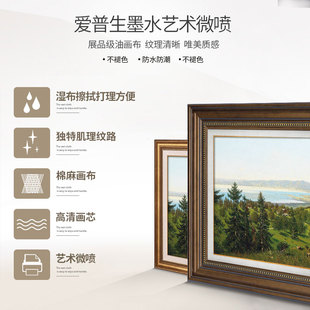 入室玄关装饰画山水风景客厅沙发背景墙挂画欧式书房画博登湖