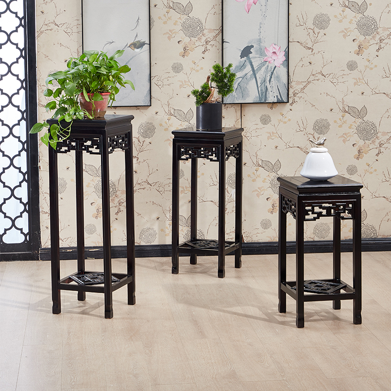 实木花架客厅中式仿古家具多层落地仿红木花架四方形花几盆景架子