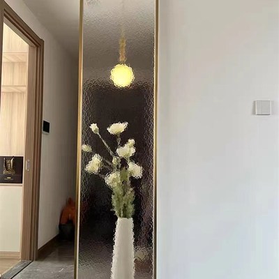 超白水波纹油画水纹钢化艺术玻璃屏风隔断客厅入户玄关卫生间半墙