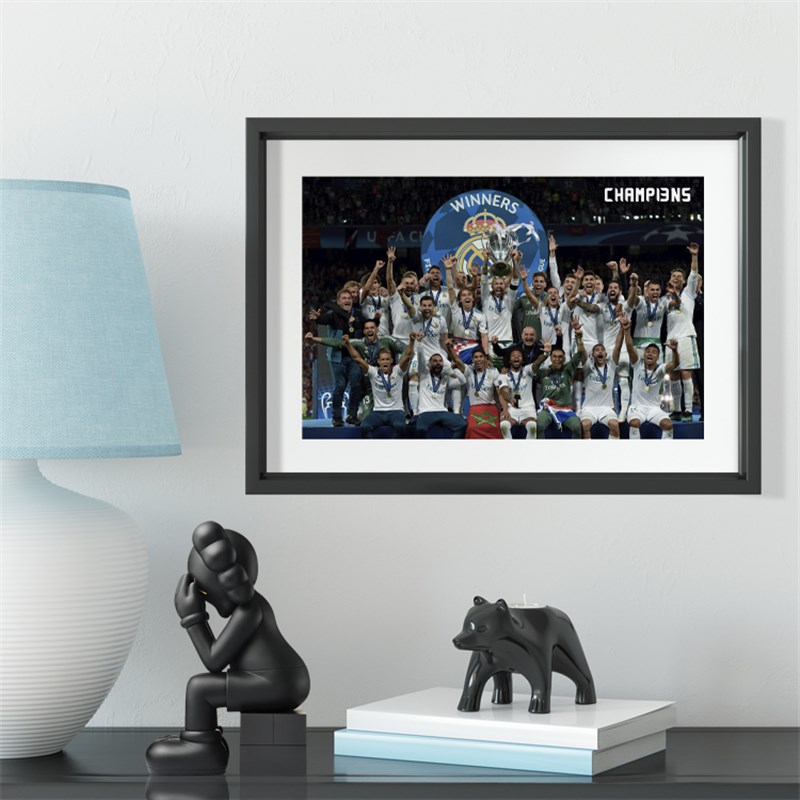 22年皇马5冠全家福实木装饰相框照片墙桌摆挂框酒吧壁画