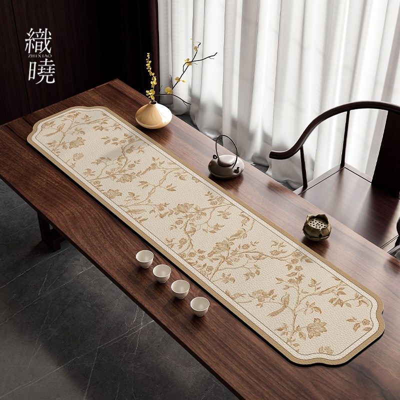 新鸟复古茶桌垫布端中间长条桌旗皮革防水茶台垫桌布,居家布艺,桌旗,淘宝优惠券,粉丝福利购,淘宝优惠卷