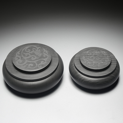 非遗安徽歙砚 方形带盖天然原石砚台墨海 火锅砚老坑书法4寸5寸7