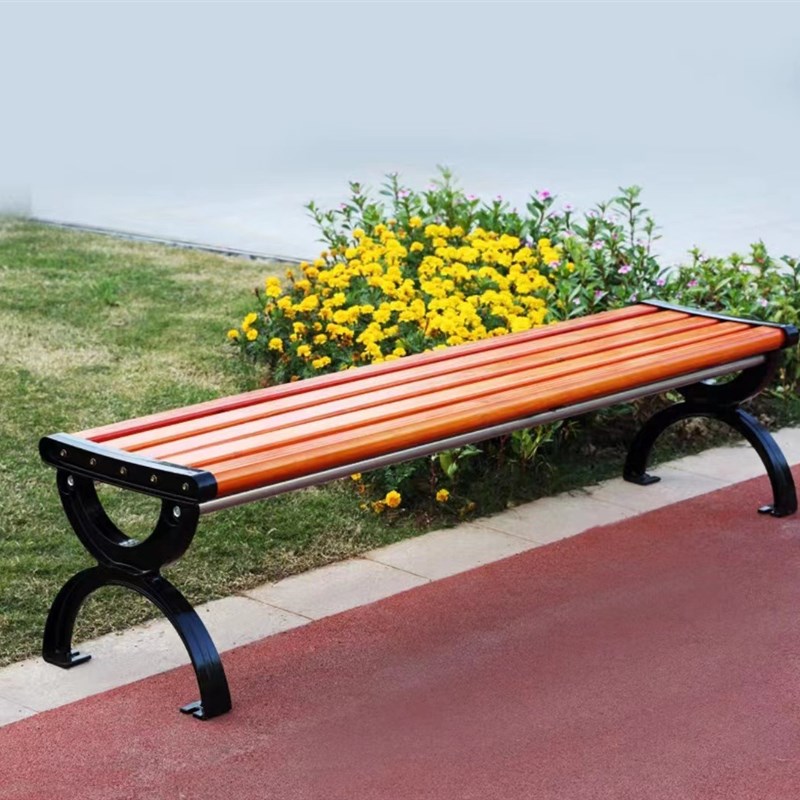 公园椅排椅户外广场实木铸铁塑木长凳休闲长椅室外铁艺庭院靠背椅