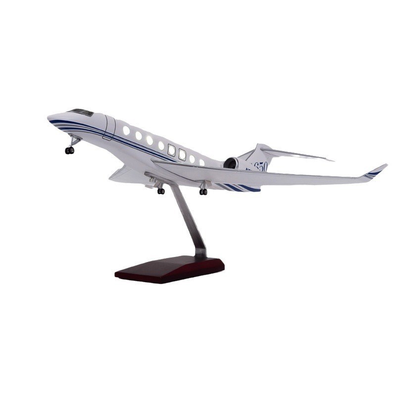 带灯湾流G650ER仿真客机飞机模型公务机摆件1:50比例Gulfstream