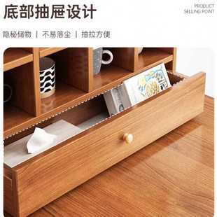 简易桌上书架客厅桌面收纳架子靠墙多格子柜家用多层置物架杯架