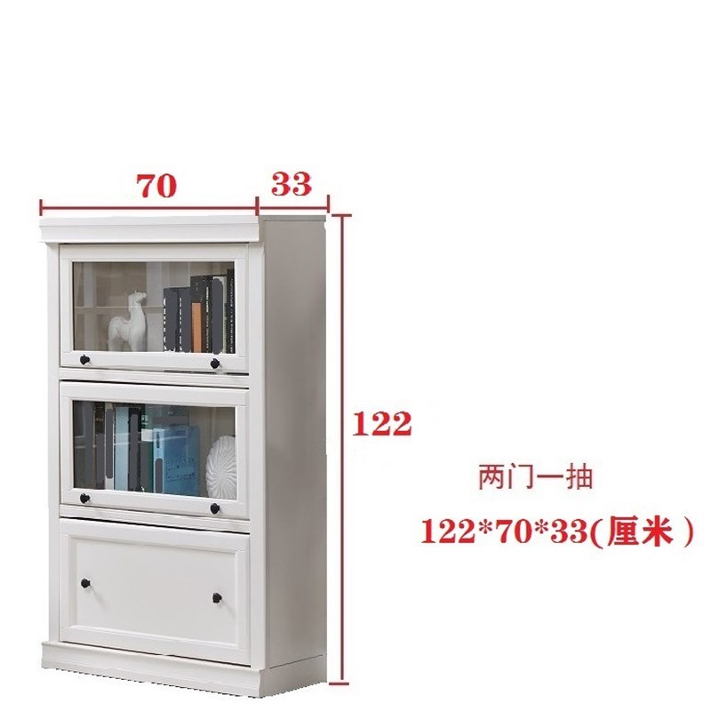 现代玻璃门书橱书柜轻奢展柜储物架收纳衣柜白色组合书架门厅角柜