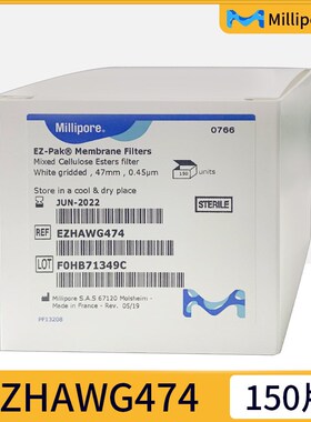 美国Millipore EZ-Pak微生物检测白色网格滤膜EZHAWG474 0.45um