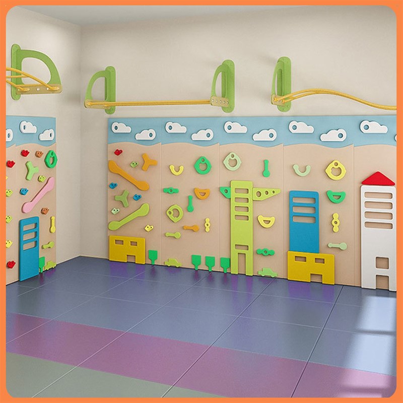 幼儿园感统训练儿童攀岩墙 室内外体能拓展组合实木攀爬攀登架