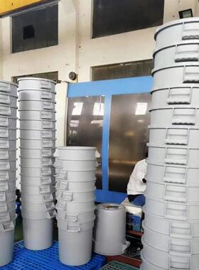 源头厂装MAT家包塑料圆柱桶形桶泔水桶可盖配配底坐灰白色量大优